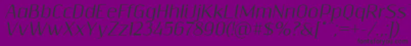 Resagnictoitalic-Schriftart – Schwarze Schriften auf violettem Hintergrund