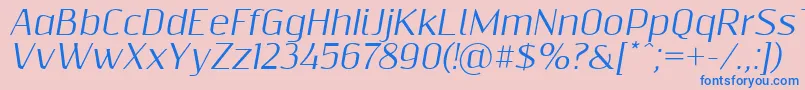 Resagnictoitalic-fontti – siniset fontit vaaleanpunaisella taustalla