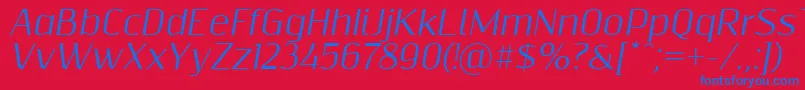 Resagnictoitalic-fontti – siniset fontit punaisella taustalla