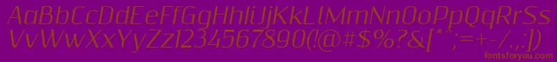 Resagnictoitalic Font – Brown Fonts on Purple Background