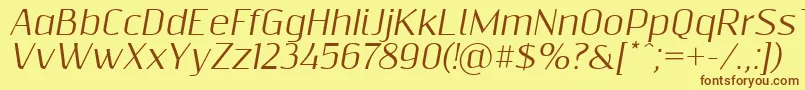 Resagnictoitalic Font – Brown Fonts on Yellow Background