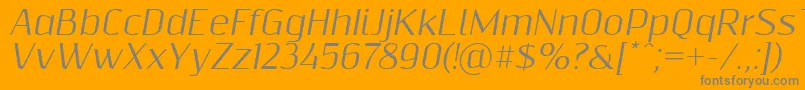 フォントResagnictoitalic – オレンジの背景に灰色の文字