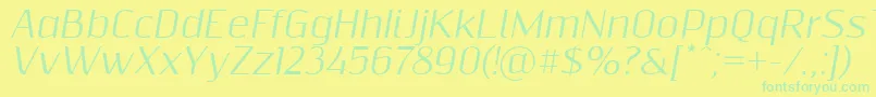 Шрифт Resagnictoitalic – зелёные шрифты на жёлтом фоне