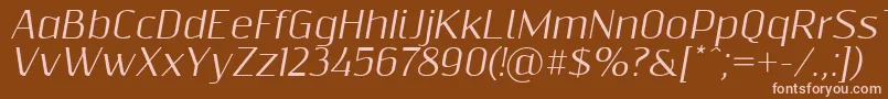 Шрифт Resagnictoitalic – розовые шрифты на коричневом фоне