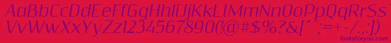 Resagnictoitalic Font – Purple Fonts on Red Background