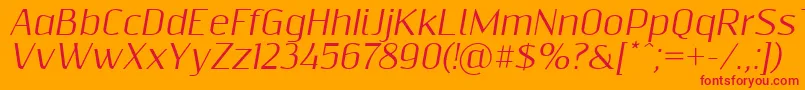 Шрифт Resagnictoitalic – красные шрифты на оранжевом фоне