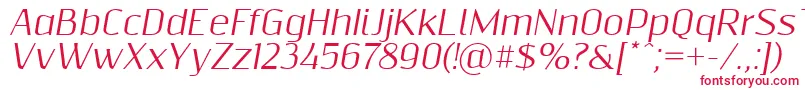 Resagnictoitalic-fontti – punaiset fontit valkoisella taustalla