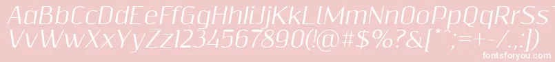 Resagnictoitalic-fontti – valkoiset fontit vaaleanpunaisella taustalla