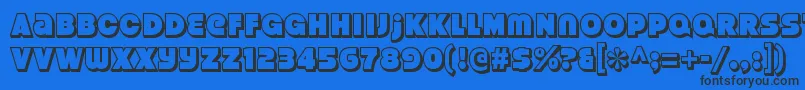Шрифт StrenuousthreedRegular – чёрные шрифты на синем фоне