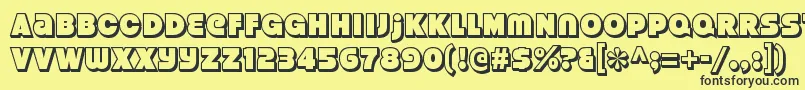 StrenuousthreedRegular Font – Black Fonts on Yellow Background