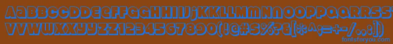 Шрифт StrenuousthreedRegular – синие шрифты на коричневом фоне