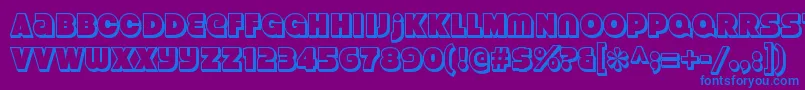 StrenuousthreedRegular-fontti – siniset fontit violetilla taustalla
