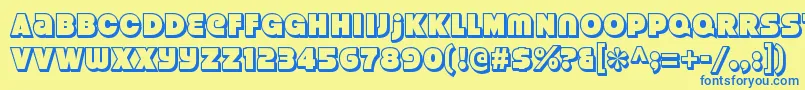 StrenuousthreedRegular Font – Blue Fonts on Yellow Background