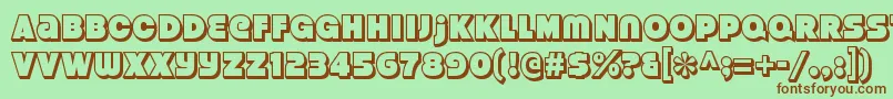 StrenuousthreedRegular Font – Brown Fonts on Green Background