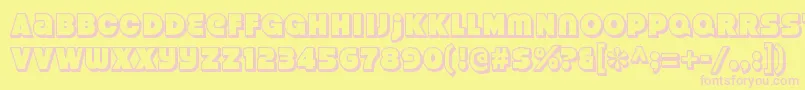 StrenuousthreedRegular Font – Pink Fonts on Yellow Background