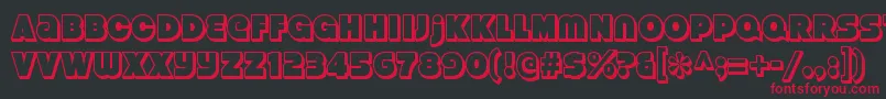 StrenuousthreedRegular Font – Red Fonts on Black Background