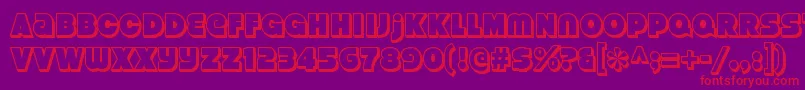 StrenuousthreedRegular Font – Red Fonts on Purple Background