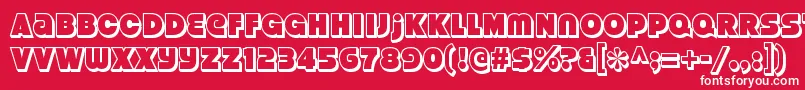 Czcionka StrenuousthreedRegular – białe czcionki na czerwonym tle