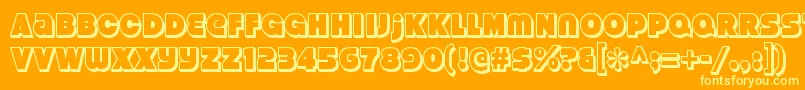 StrenuousthreedRegular Font – Yellow Fonts on Orange Background