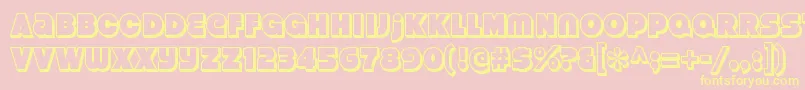 StrenuousthreedRegular-Schriftart – Gelbe Schriften auf rosa Hintergrund