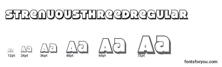 Размеры шрифта StrenuousthreedRegular
