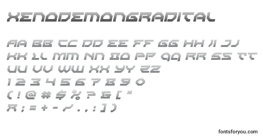 Xenodemongradital-fontti – aakkoset, numerot, erikoismerkit