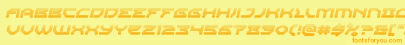 Xenodemongradital-Schriftart – Orangefarbene Schriften auf gelbem Hintergrund