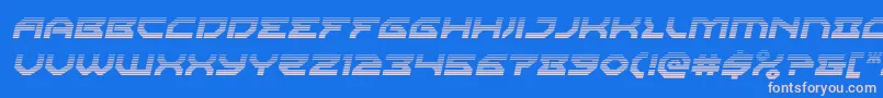 Xenodemongradital-Schriftart – Rosa Schriften auf blauem Hintergrund