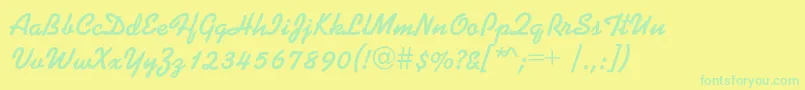 Kaliakrac Font – Green Fonts on Yellow Background