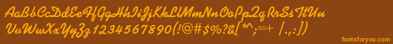 Kaliakrac Font – Orange Fonts on Brown Background