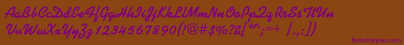 Kaliakrac-Schriftart – Violette Schriften auf braunem Hintergrund
