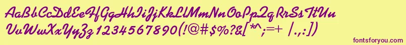 Kaliakrac Font – Purple Fonts on Yellow Background