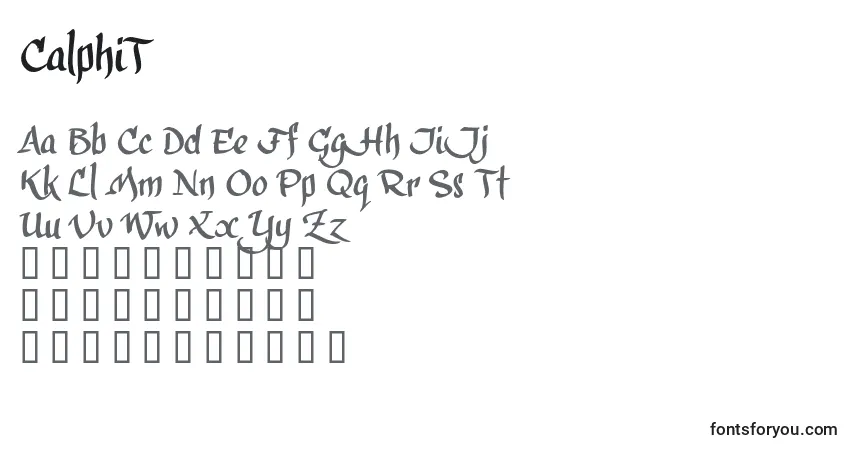 Schriftart CalphiT – Alphabet, Zahlen, spezielle Symbole