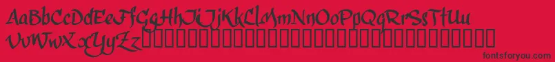 CalphiT Font – Black Fonts on Red Background