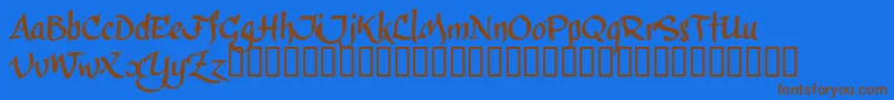 CalphiT Font – Brown Fonts on Blue Background