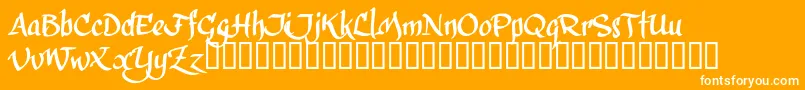 CalphiT-fontti – valkoiset fontit oranssilla taustalla