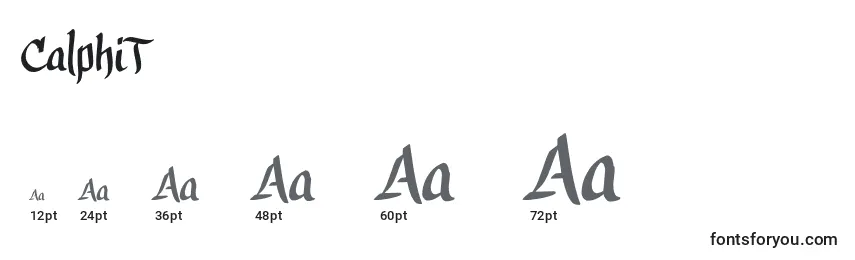 Размеры шрифта CalphiT