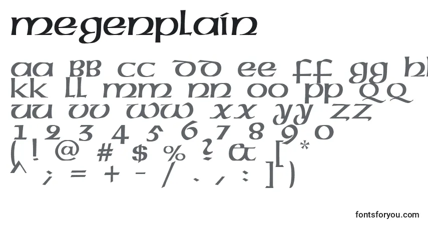 MegenPlain-fontti – aakkoset, numerot, erikoismerkit
