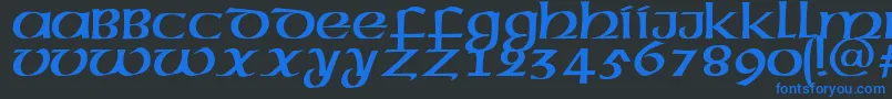 MegenPlain Font – Blue Fonts on Black Background