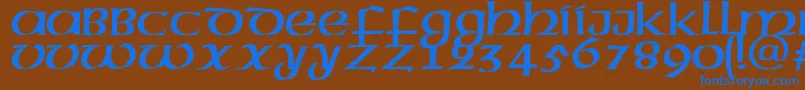 MegenPlain Font – Blue Fonts on Brown Background