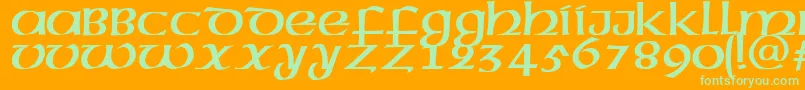 MegenPlain Font – Green Fonts on Orange Background