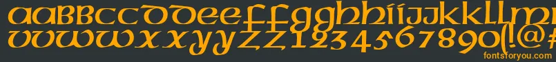 フォントMegenPlain – 黒い背景にオレンジの文字