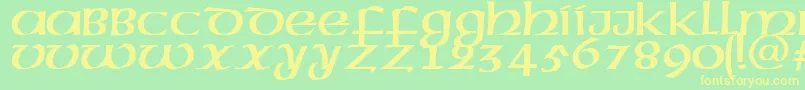 MegenPlain Font – Yellow Fonts on Green Background