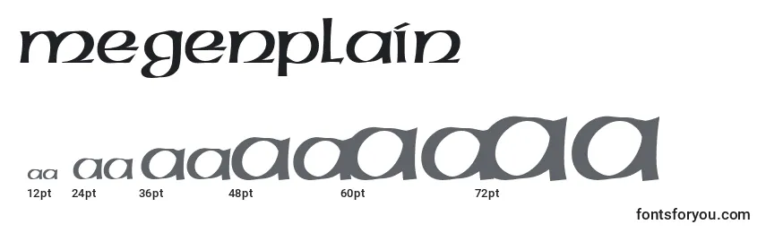 MegenPlain Font Sizes