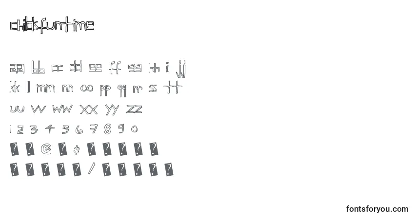 Czcionka Childsfuntime – alfabet, cyfry, specjalne znaki