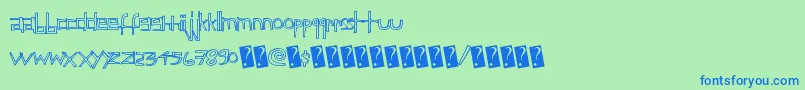 Childsfuntime-Schriftart – Blaue Schriften auf grünem Hintergrund