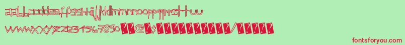 Childsfuntime Font – Red Fonts on Green Background