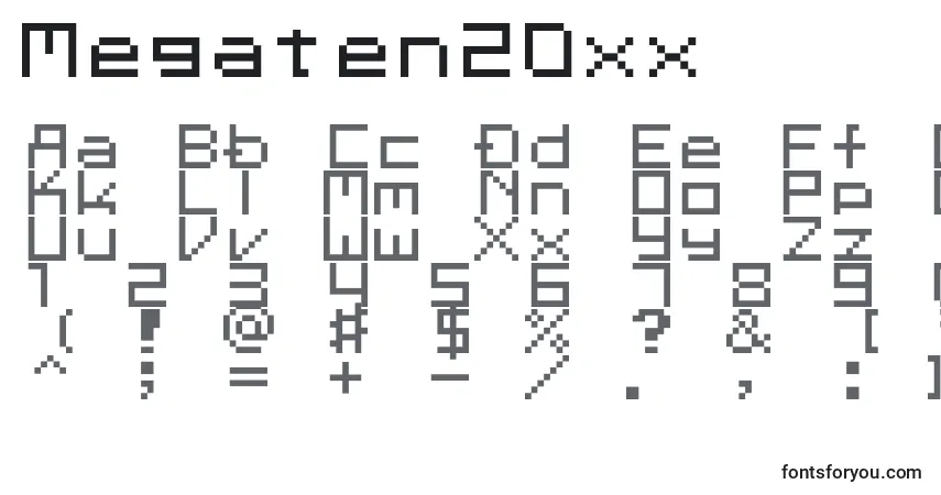 Schriftart Megaten20xx – Alphabet, Zahlen, spezielle Symbole