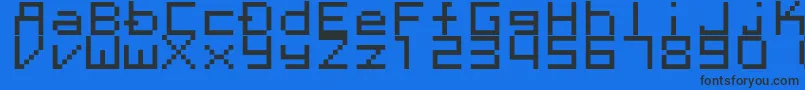 フォントMegaten20xx – 黒い文字の青い背景