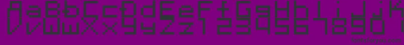 Megaten20xx-Schriftart – Schwarze Schriften auf violettem Hintergrund